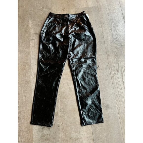 NWOT TOPSHOP black faux patent leather pants treasures size 6 - Picture 7 of 7